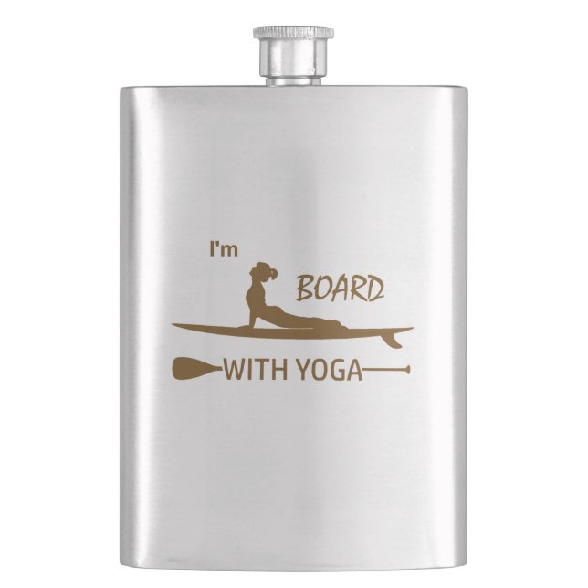 Petaca Estoy a bordo con yoga (Anverso)
