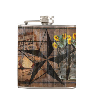 Petaca Estrella ruidosa de Texas Occidental Boots de Cowb