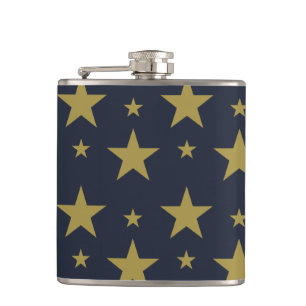 Petaca Estrellas doradas sobre azul marino - Elegante y a