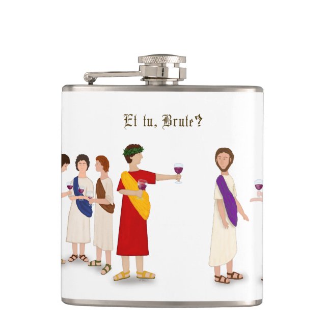 Petaca ¿Et Tu Brute? Julio César en un Fiesta (Anverso)