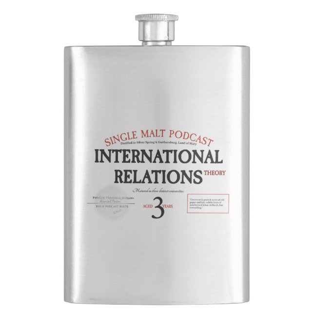 Petaca "Etiqueta blanca" Fragmento de teoría de Whiskey e (Anverso)