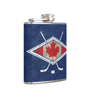 Petaca Etiqueta de Hielo con logo de Bandera de Hockey de