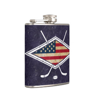 Petaca Etiqueta de Hielo con logotipo de hockey de la ban