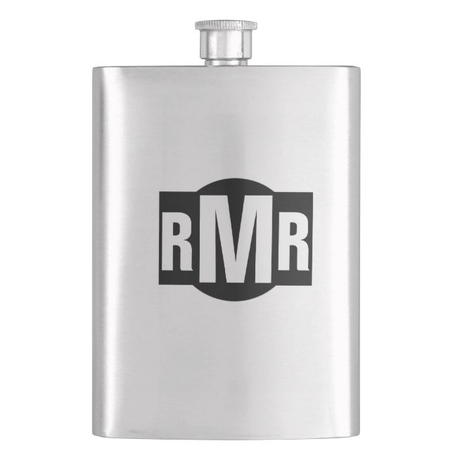 Petaca Etiqueta negra monogramada (Anverso)