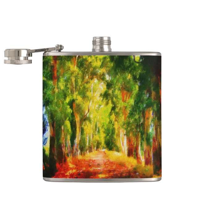 Petaca Eucalyptus Tree Lined Avenue Pointillism Art (Abierto)