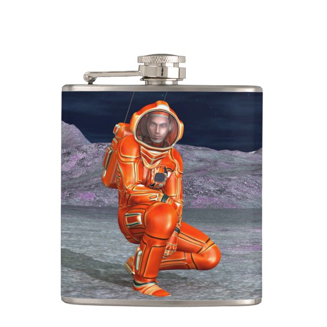 Petaca Explorador de Marte Astronauta Arte de Planeta Ali (Anverso)