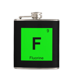 Petaca F - Símbolo de tabla periódica de química de flúor