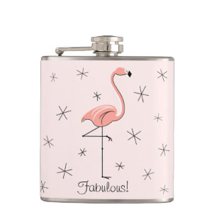 Petaca ¡Fabuloso rosado del flamenco! frasco envuelto