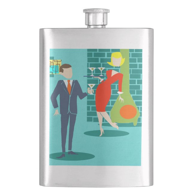 Petaca Falla de Pareja Personalizado de vacaciones retro (Anverso)