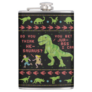 Petaca Falso punto del navidad T Rex del dinosaurio del