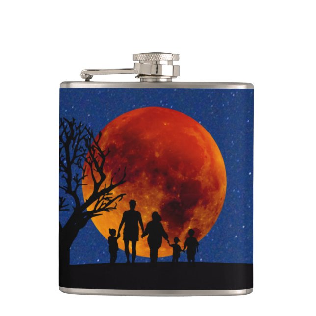 Petaca Familia Eclipse Lunar de Luna de Sangre (Anverso)