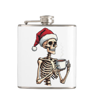 Petaca Famoso Halloween bebiendo café Navidades Santa