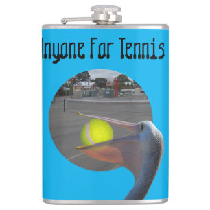 Petaca Famoso jugador de tenis pelicano, matamoscas de Hi