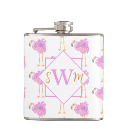 Petaca Fancy Flamingo Monogramed Flask