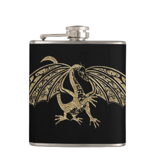 Petaca Fantasía de oro Dragon Gótico Flask