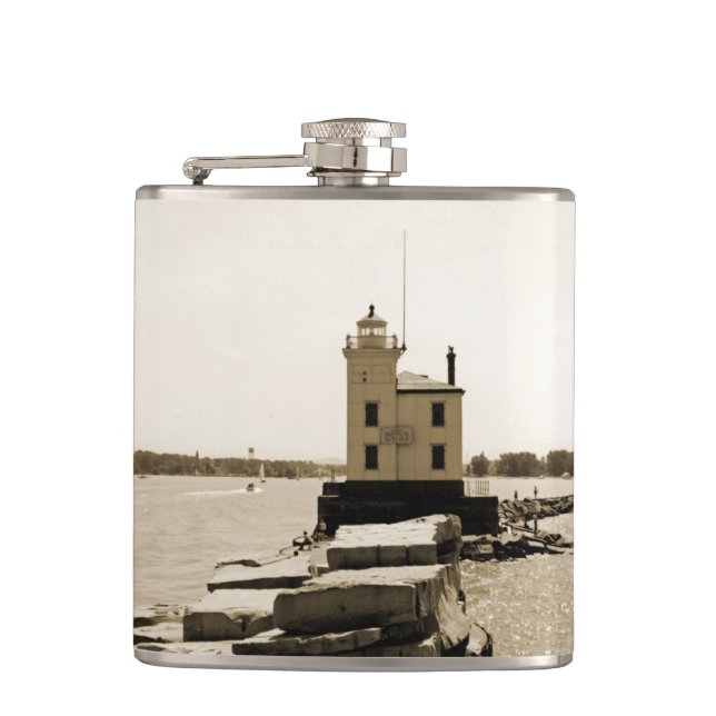 Petaca Faro del lago Erie (Anverso)