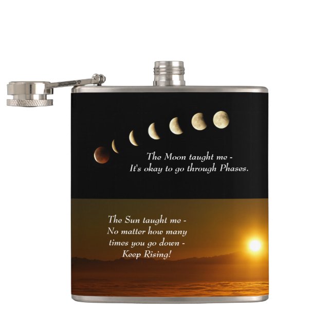Petaca Fases de la Luna Cita Inspiradora de Amanecer (Abierto)