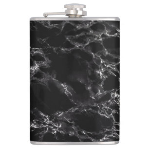 Petaca Faux Black Marble Flask