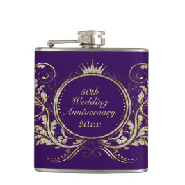 Petaca Faux dorado y blanco Purpurina Faux Flask
