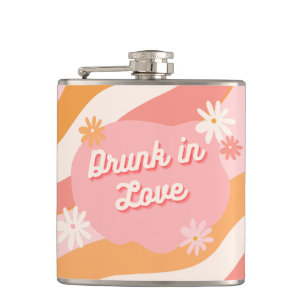 Petaca Favor de Despedida de Soltera Rosa Retro Borracha