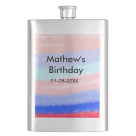 Petaca Fecha de adición de nombre de cumpleaños de niño e