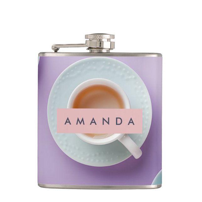 Petaca Felicidad de Fiesta de Té Pastel Personalizada (Anverso)
