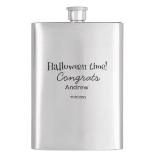 Petaca Felicidades en Halloween agregar nombre fecha año