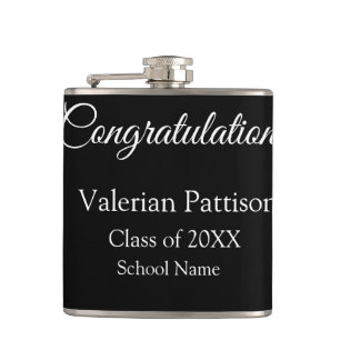 Petaca Felicitaciones graduado agregar nombre de escuela