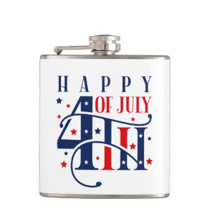 Petaca Feliz 4 de julio Blanco Rojo y Azul