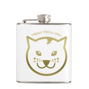 Petaca Feliz año próximo - color de fondo Personalizado