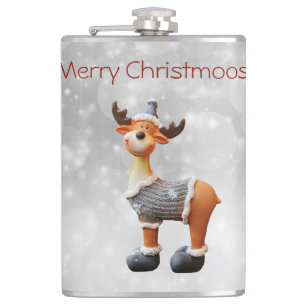 Petaca Feliz Christmoose con sombrero