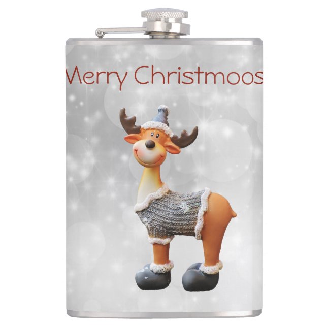 Petaca Feliz Christmoose con sombrero (Anverso)
