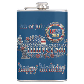 Petaca Feliz cumpleaños América 250 USA 4 de julio azul m