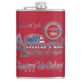 Petaca Feliz cumpleaños América 250 USA 4 de julio decora