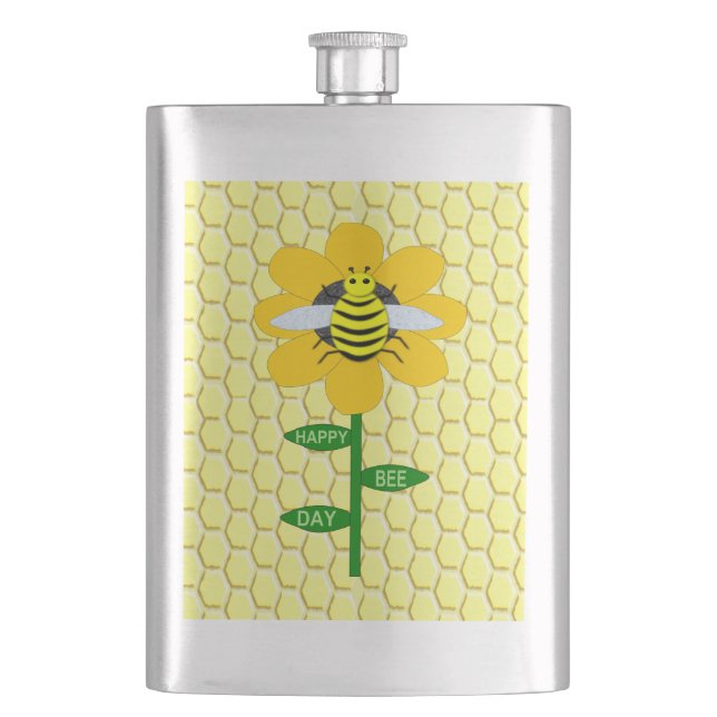 Petaca Feliz Día de las Abejas Cumpleaños Bumblebee (Anverso)