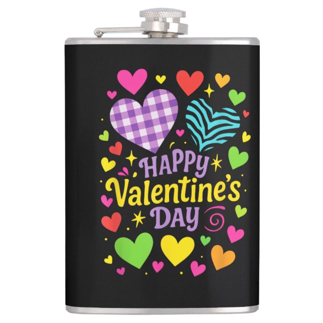 Petaca Feliz día de San Valentín - Corazones Amor (Anverso)