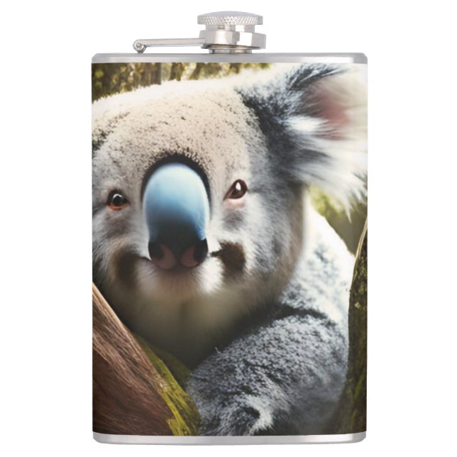 Petaca Feliz Koala Australiano En Árbol, Matamoscas De Hi (Anverso)