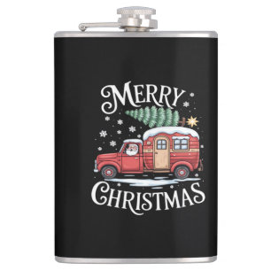 Petaca Feliz Navidad Camping Lindo Santa Claus Camión Ess