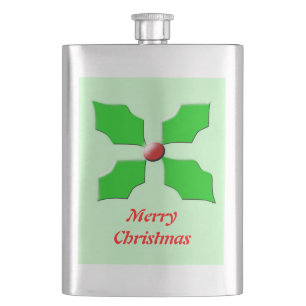Petaca Feliz Navidad Holly Flask