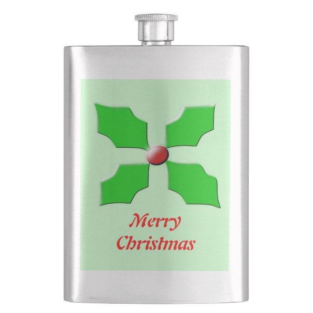 Petaca Feliz Navidad Holly Flask (Anverso)