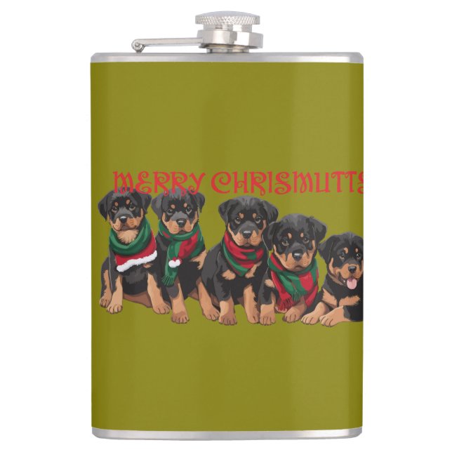 Petaca Feliz Navidad Perros Navideños Festivos (Anverso)