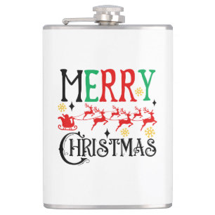Petaca Feliz Navidad Santa Sleigh-61049 camiseta