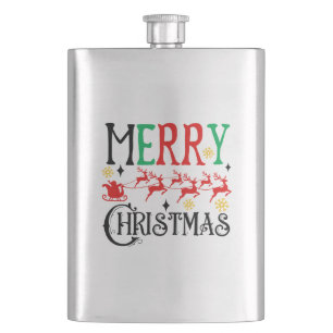 Petaca Feliz Navidad Santa Sleigh-61049 camiseta
