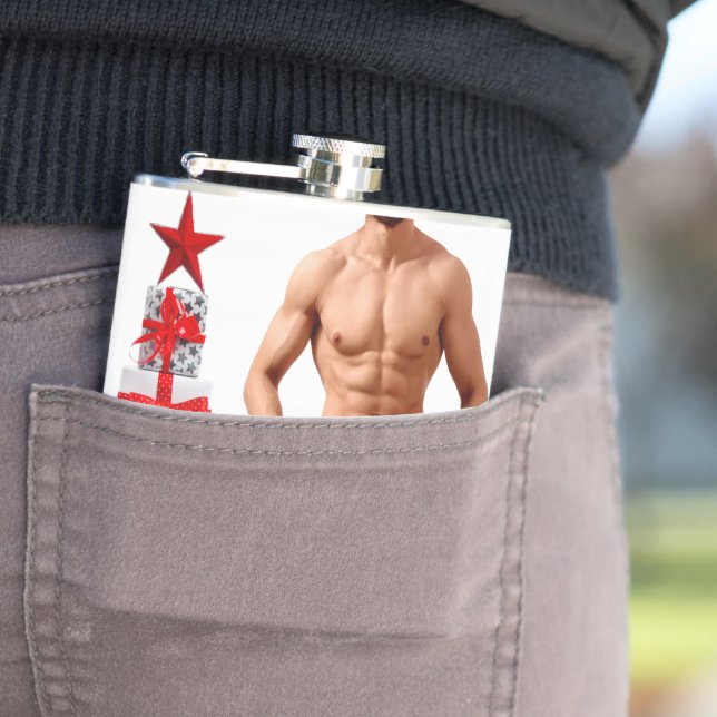 Petaca Feliz Navidad SlipperyJoe regalo de plata blanca r (In Situ)