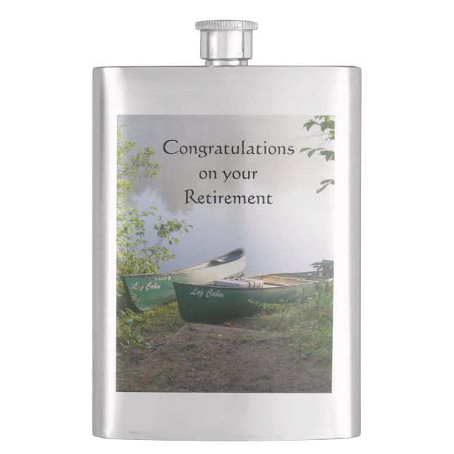 Petaca Feliz retiro felicitaciones Río Canoes (Anverso)