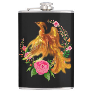 Petaca Fénix Floral Surge De La Fantasía De Los Fiery Ash