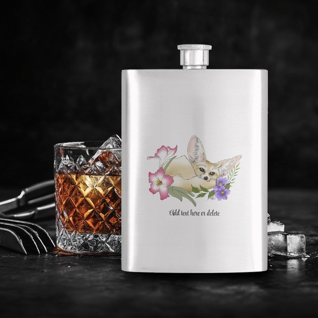 Petaca Fennec Fox Flowers Cute (Subido por el creador)