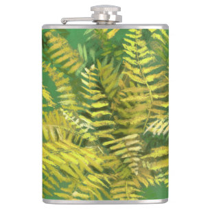 Petaca Fern, frondas, florido, verde dorado verde vegetac