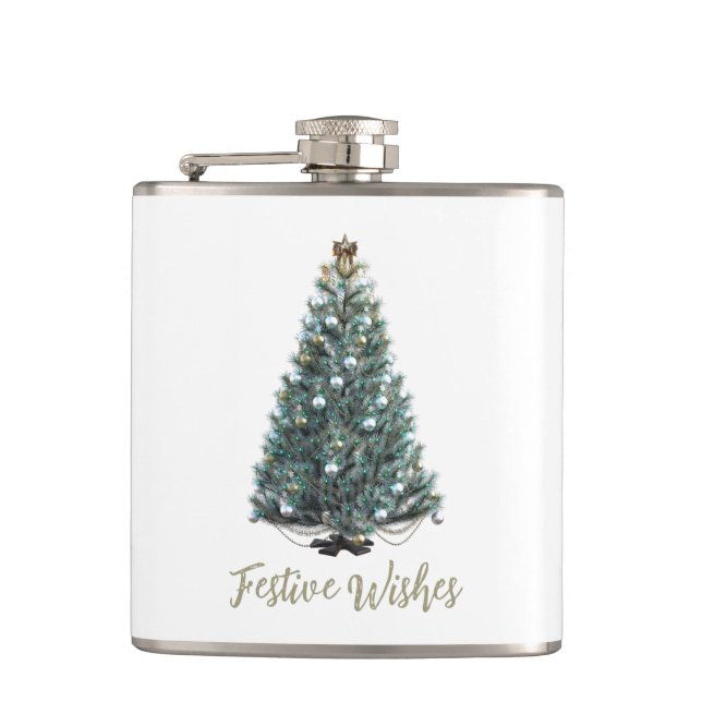 Petaca Festive Wishes. Christmas tree design (Anverso)