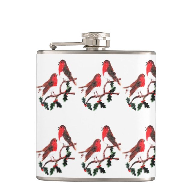 Petaca Festividad de Bird Art Holly Robins (Anverso)
